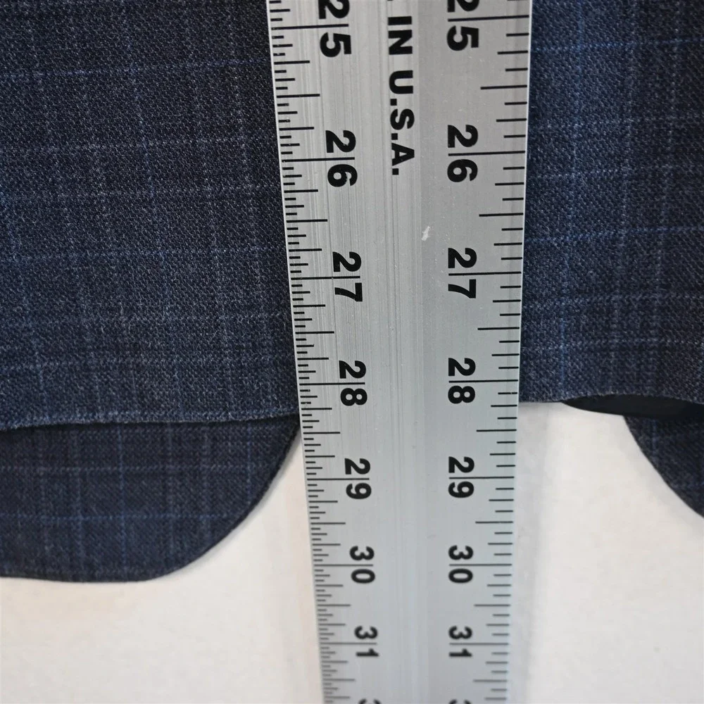 Hart Shaffner Marx 38S Blue Plaid Check Mens Blazer Suit‎ Jacket Sport Coat